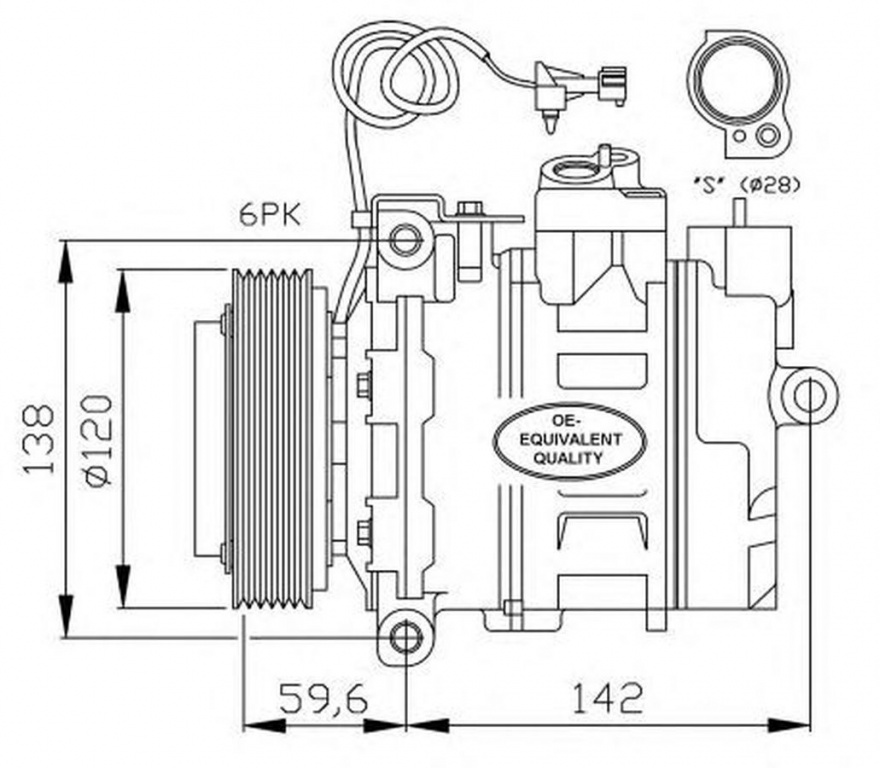 Compresor clima SAAB 9-5 combi YS3E NRF 32377