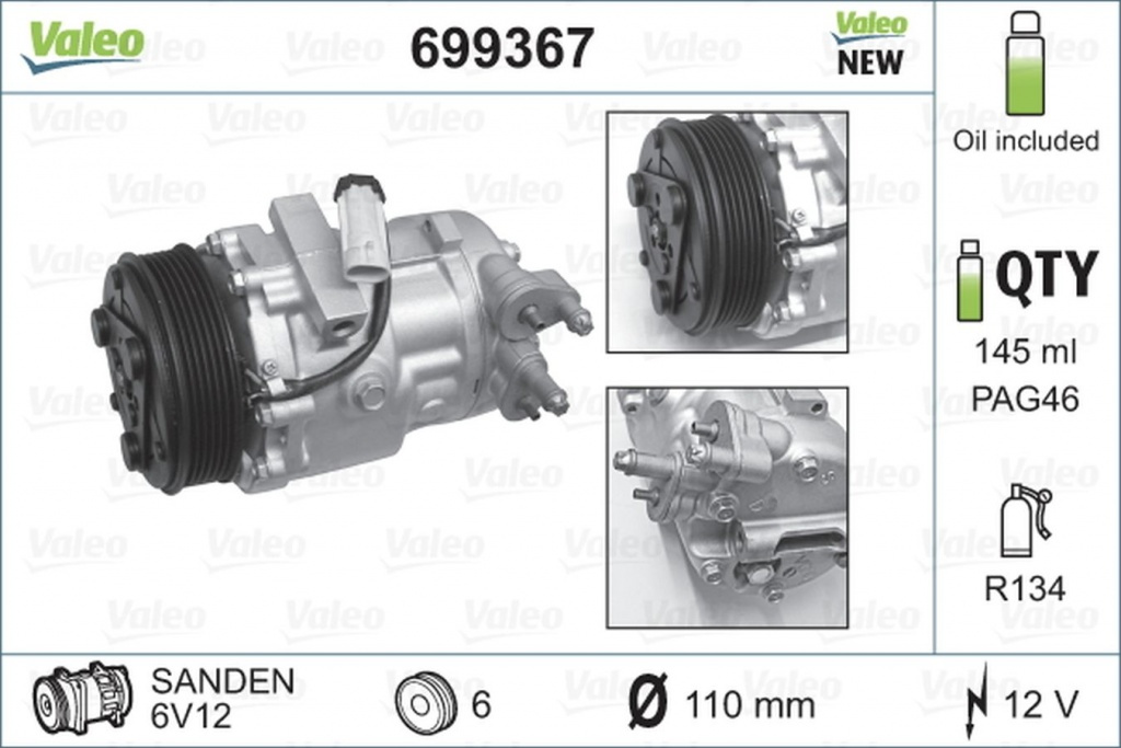 Compresor clima SUZUKI SWIFT III MZ EZ VALEO 699367 PieseDeTop