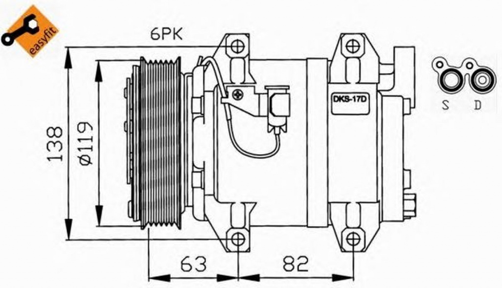 Compresor clima VOLVO V70 II SW NRF 32211G