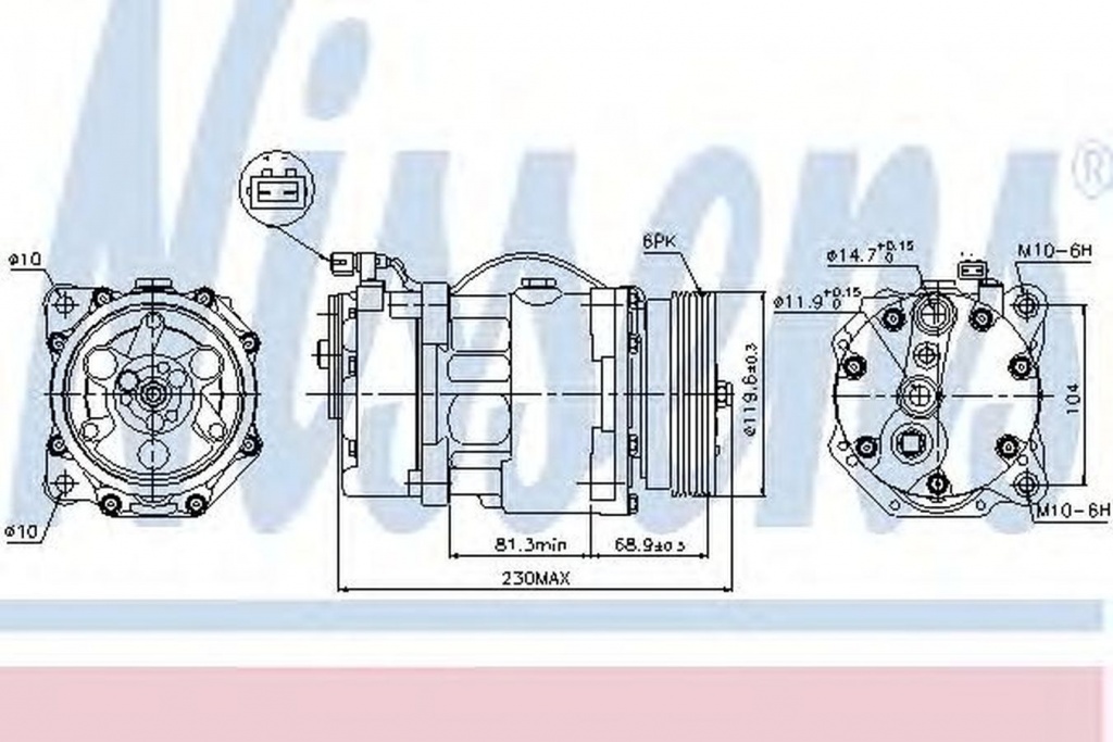 Compresor clima VW CADDY II combi 9K9B NISSENS 89040
