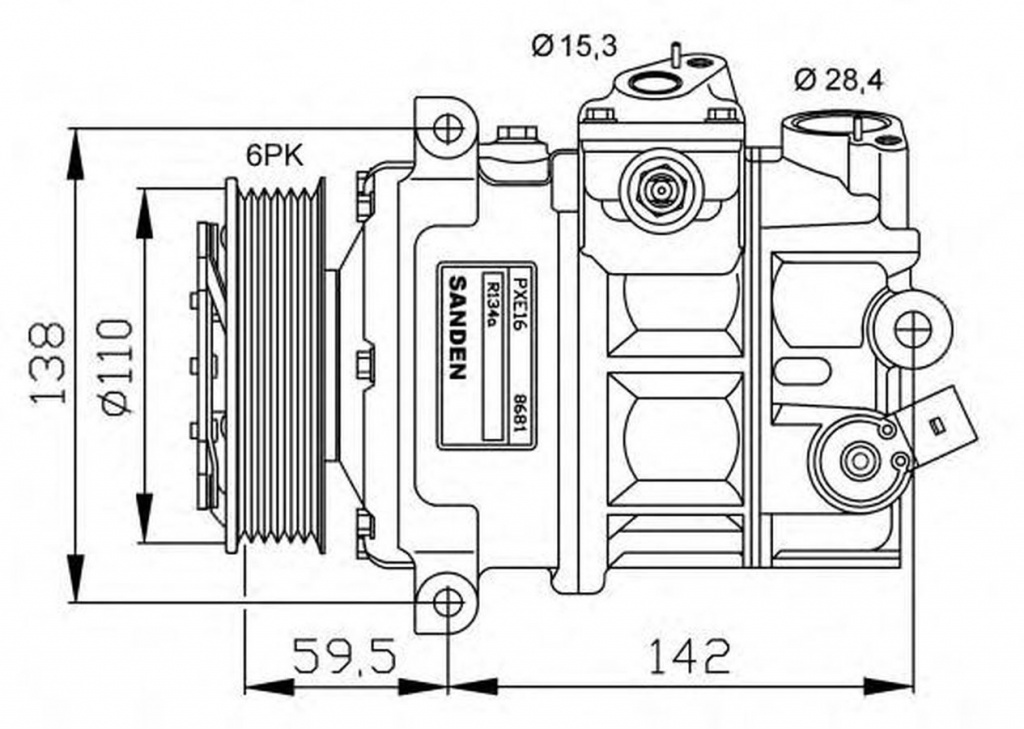 Compresor clima VW CRAFTER 30-50 platou sasiu 2F NRF 32147G