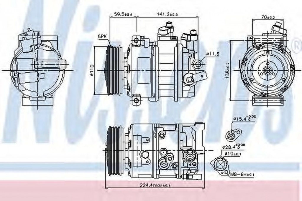 Compresor clima VW CRAFTER 30-50 platou sasiu 2F NISSENS 89020
