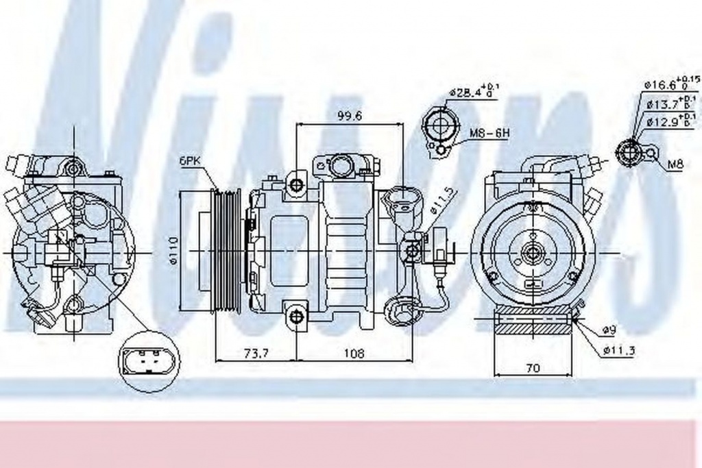 Compresor clima VW EOS 1F7 1F8 NISSENS 89026
