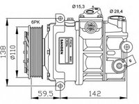 Compresor clima VW GOLF VII 5G1 BE1 NRF 32147G