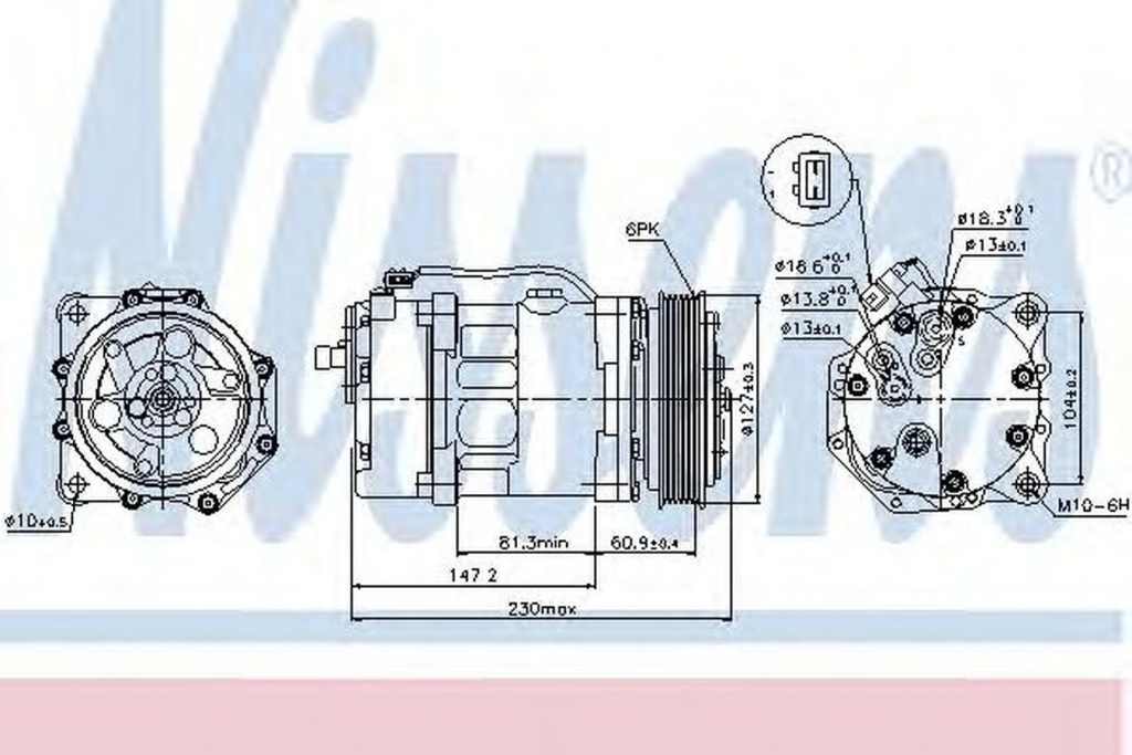 Compresor clima VW LT 28-35 II bus 2DB 2DE 2DK NISSENS 89044