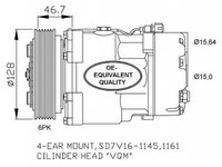 Compresor clima VW LT 28-46 II platou sasiu 2DC 2DF 2DG 2DL 2DM NRF 32489