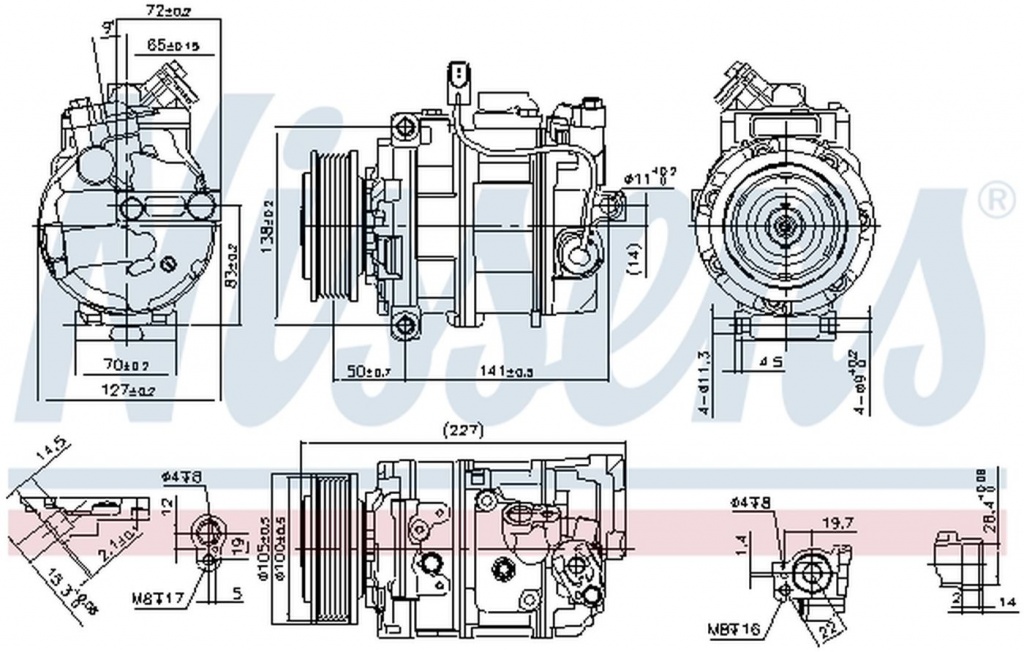Compresor clima VW MULTIVAN V 7HM 7HN 7HF 7EF 7EM 7EN NISSENS 890173