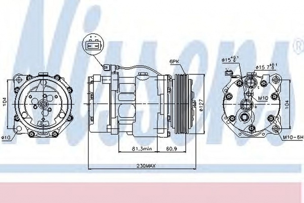 Compresor clima VW TRANSPORTER IV platou sasiu 70XD NISSENS 89061