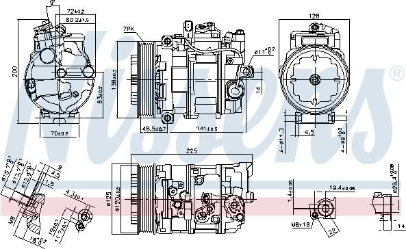 Compresor. climatizare Aer-conditioning compresor PORSCHE CAYENNE 4.5-4.8 09.02-09.10 PORSCHE CAYENNE (9PA), Crossover, 09.2002 - 12.2010 Nissens 890294