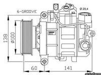 Compresor, climatizare AUDI A4 Avant (8ED, B7) NRF 32263G