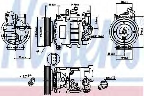 Compresor, climatizare AUDI A6 (4F2, C6) (2004 - 2011) NISSENS 89111