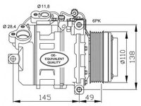 Compresor, climatizare BMW Seria 5 (E60) (2003 - 2010) NRF 32533 piesa NOUA