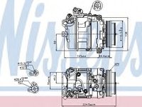 Compresor, climatizare BMW Seria 5 (E60) (2003 - 2010) NISSENS 89199 piesa NOUA