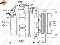 Compresor climatizare Bmw Seria 5 (E60), Seria 7 (E65, E66, E67) Nrf 32433