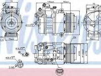 Compresor, climatizare BMW Seria 7 (F01, F02, F03, F04) (2008 - 2015) NISSENS 89574 piesa NOUA