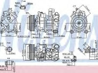 Compresor, climatizare BMW Seria 7 (F01, F02, F03, F04) (2008 - 2015) NISSENS 890218 piesa NOUA