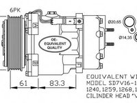 Compresor, climatizare CITROEN C4 I (LC) (2004 - 2011) NRF 32198 piesa NOUA