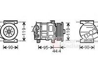Compresor, climatizare FIAT PUNTO (199), FIAT RITMO III (198), FIAT LINEA (323) - VAN WEZEL 1700K394