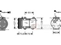 Compresor, climatizare FORD ESCORT Mk V (GAL), FORD ESCORT Mk V combi (GAL, AVL), FORD ESCORT Mk VI Cabriolet (ALL) - VAN WEZEL 1800K281