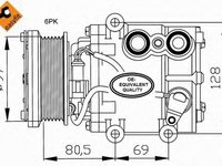 Compresor, climatizare FORD MONDEO II (BAP) (1996 - 2000) NRF 32401 piesa NOUA