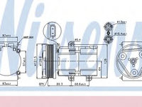 Compresor, climatizare FORD MONDEO Mk II limuzina (BFP) (1996 - 2000) NISSENS 89068