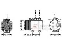 Compresor, climatizare FORD MONDEO Mk III limuzina (B4Y), FORD MONDEO Mk III (B5Y), FORD MONDEO Mk III combi (BWY) - VAN WEZEL 1800K174
