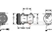 Compresor, climatizare FORD TRANSIT bus (E_ _), FORD TRANSIT Van (E_ _), FORD TRANSIT platou / sasiu (E_ _) - VAN WEZEL 1800K283