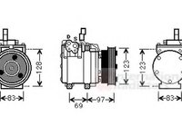 Compresor, climatizare HYUNDAI EXCEL I (X3-), HYUNDAI LANTRA (J-1), HYUNDAI LANTRA Mk II combi (J-2) - VAN WEZEL 8200K065
