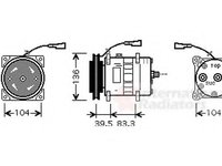 Compresor, climatizare IVECO EuroCargo, IVECO EuroStar, IVECO EuroTrakker - VAN WEZEL 2800K093