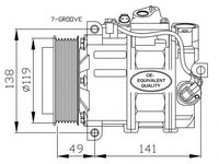 Compresor, climatizare MERCEDES-BENZ E-CLASS (W211) (2002 - 2009) NRF 32215