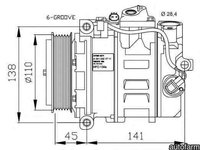 Compresor, climatizare MERCEDES-BENZ VITO / MIXTO caroserie (W639) NRF 32214G