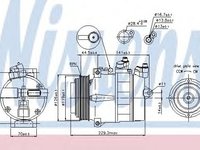 Compresor, climatizare MERCEDES C-CLASS (W202) (1993 - 2000) NISSENS 89022 piesa NOUA