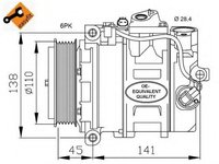 Compresor, climatizare MERCEDES C-CLASS (W202) (1993 - 2000) NRF 32214 piesa NOUA