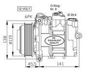 Compresor, climatizare MERCEDES E-CLASS (W210) (1995 - 2003) NRF 32053 piesa NOUA