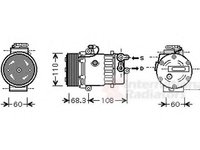 Compresor, climatizare OPEL AGILA (A) (H00), OPEL VITA C (F08, F68), OPEL COMBO caroserie inchisa/combi - VAN WEZEL 3700K464