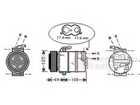 Compresor, climatizare OPEL ASTRA G hatchback (F48_, F08_), OPEL ASTRA G combi (F35_), OPEL ASTRA G limuzina (F69_) - VAN WEZEL 3700K316