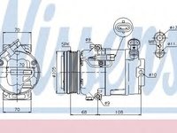 Compresor, climatizare OPEL ASTRA H Combi (L35) (2004 - 2016) NISSENS 89050 piesa NOUA