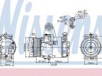 Compresor, climatizare OPEL ASTRA H (L48) (2004 - 2016) NISSENS 89222 piesa NOUA