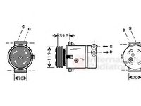 Compresor, climatizare OPEL VECTRA B hatchback (38_), OPEL VECTRA B (36_), OPEL VECTRA B combi (31_) - VAN WEZEL 3700K273