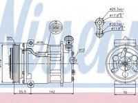 Compresor, climatizare OPEL VECTRA C (2002 - 2016) NISSENS 89157 piesa NOUA