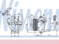 Compresor, climatizare OPEL ZAFIRA B (A05) (2005 - 2016) NISSENS 89038 piesa NOUA