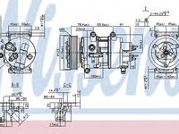 Compresor, climatizare PEUGEOT 307 (3A/C) (2000 - 2016) NISSENS 89201 piesa NOUA