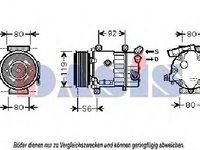 Compresor, climatizare PEUGEOT 307 (3A/C), PEUGEOT 307 SW (3H), PEUGEOT 307 CC (3B) - AKS DASIS 851816N