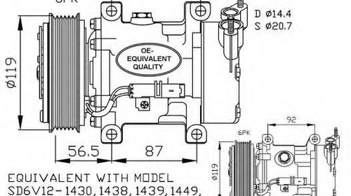 Compresor, climatizare PEUGEOT 307 SW (3H) (2