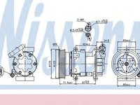 Compresor, climatizare RENAULT KANGOO / GRAND KANGOO (KW0/1) (2008 - 2016) NISSENS 89332 piesa NOUA