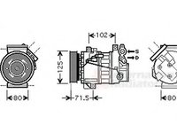 Compresor, climatizare RENAULT LAGUNA III (BT0/1), RENAULT LAGUNA III Sportour (KT0/1) - VAN WEZEL 4300K393