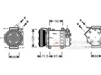 Compresor, climatizare RENAULT MEGANE I (BA0/1_), RENAULT CLIO Mk II (BB0/1/2_, CB0/1/2_), RENAULT SYMBOL I (LB0/1/2_) - VAN WEZEL 4300K281
