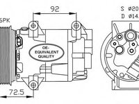 Compresor, climatizare RENAULT MEGANE I Scenic (JA0/1) (1996 - 2001) NRF 32208 piesa NOUA