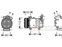 Compresor, climatizare RENAULT TWINGO I (C06_), RENAULT CLIO Mk II (BB0/1/2_, CB0/1/2_), NISSAN KUBISTAR (X76) - VAN WEZEL 4300K331