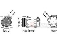 Compresor, climatizare RENAULT TWINGO I (C06_), RENAULT CLIO Mk II (BB0/1/2_, CB0/1/2_), RENAULT KANGOO Rapid (FC0/1_) - VAN WEZEL 4300K076